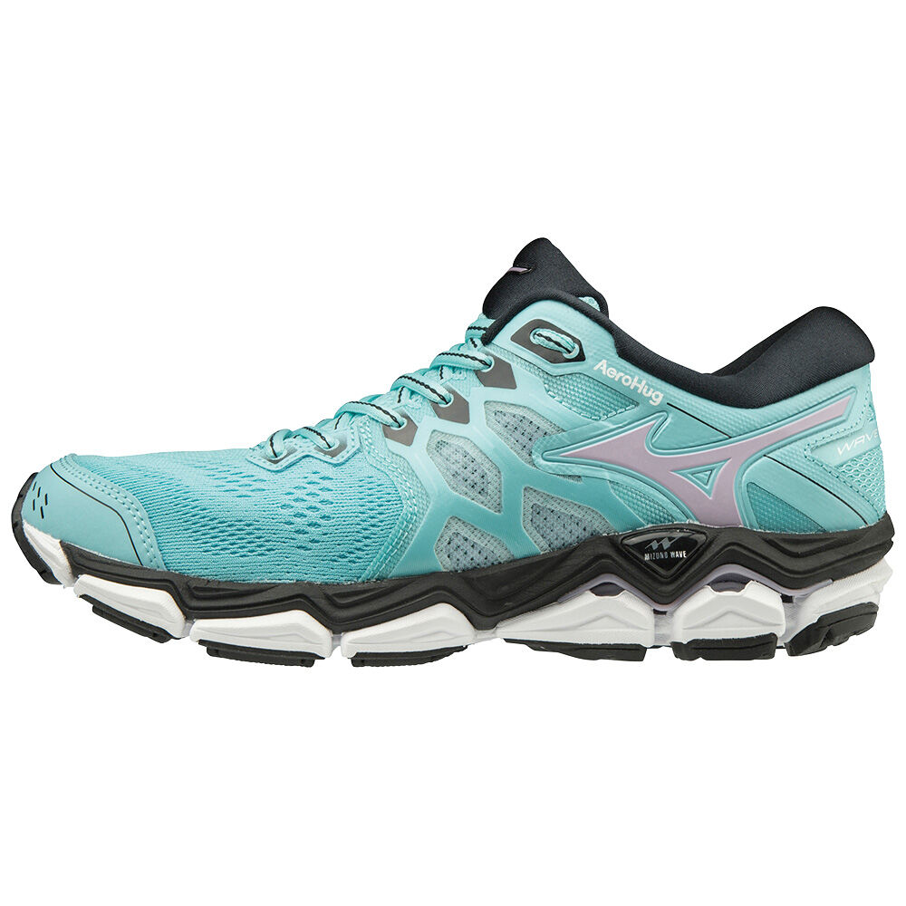 Mizuno WAVE HORIZON 3 - Bayan Koşu Ayakkabısı - Mavi/Siyah Türkiye (BQRZMW-682)